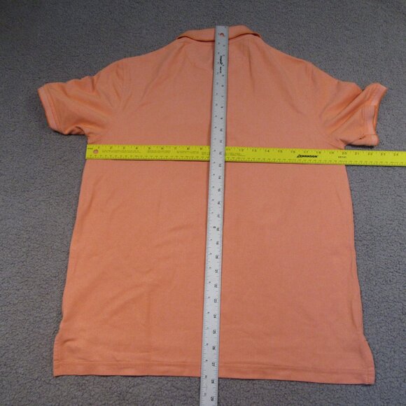 IZOD Mens Polo Shirt Medium Orange Golf Tee Logo Short Sleeve Classic Fit Cotton - Picture 8 of 8